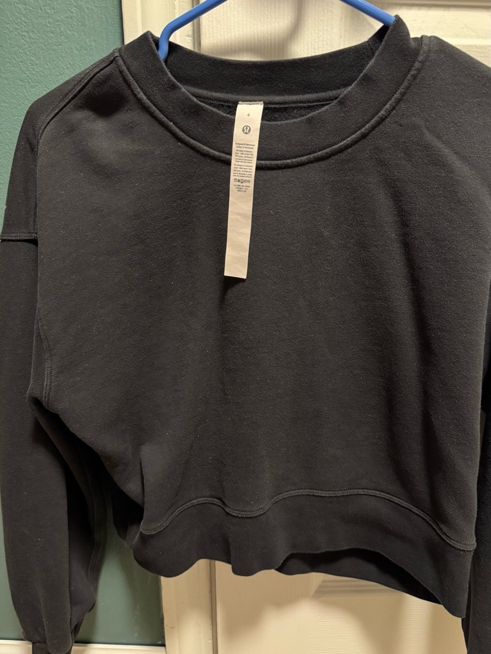 lululemon athletica Black Cropped Crewneck Sweatshirt